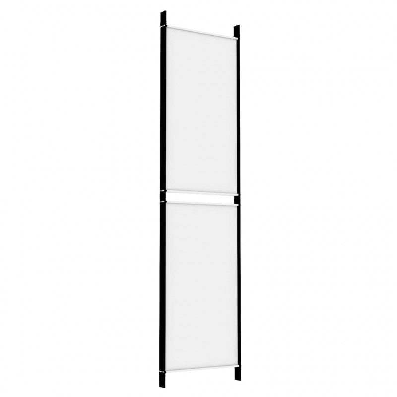 Parawan 4-panelowy, biały, 200x200 cm, tkanina