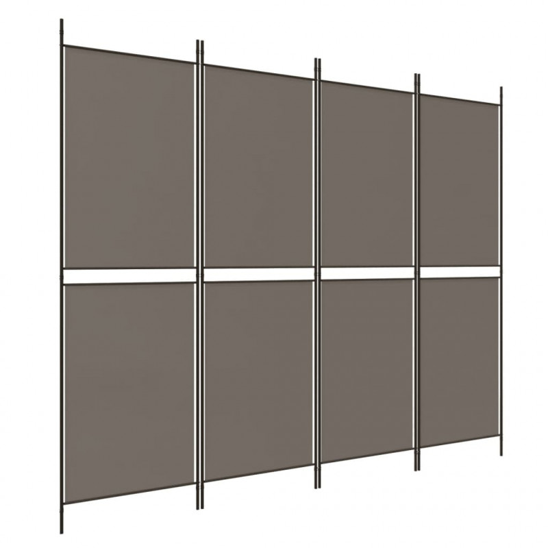 Parawan 4-panelowy, antracytowy, 200x200 cm, tkanina