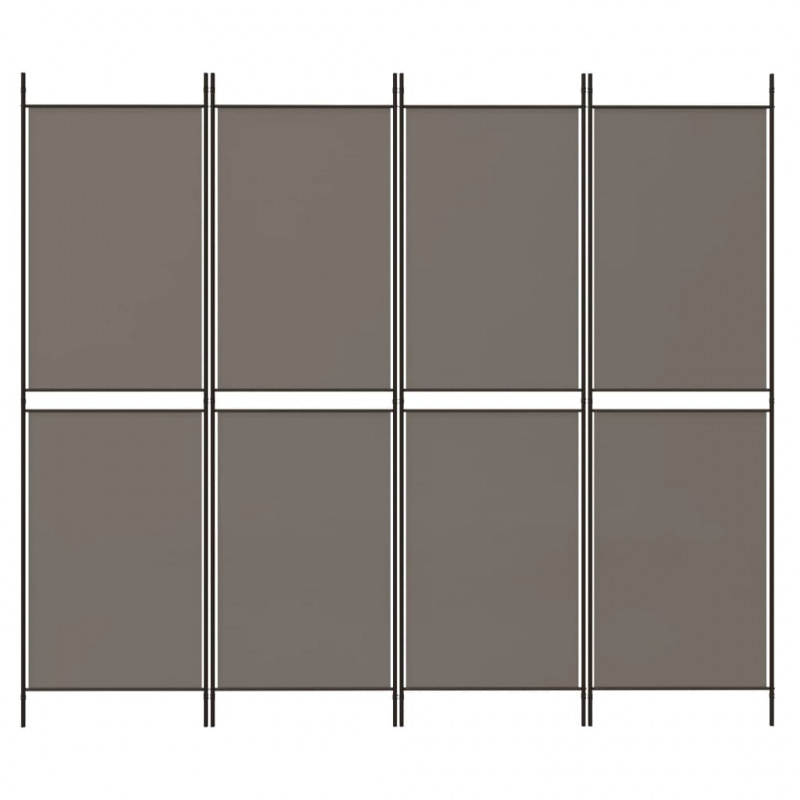 Parawan 4-panelowy, antracytowy, 200x200 cm, tkanina