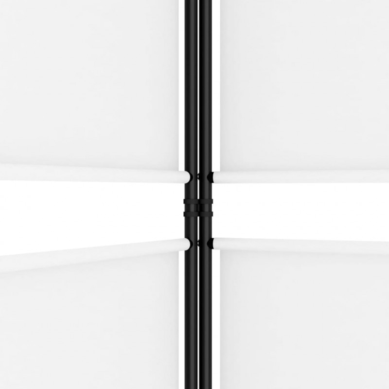Parawan 5-panelowy, biały, 250x200 cm, tkanina