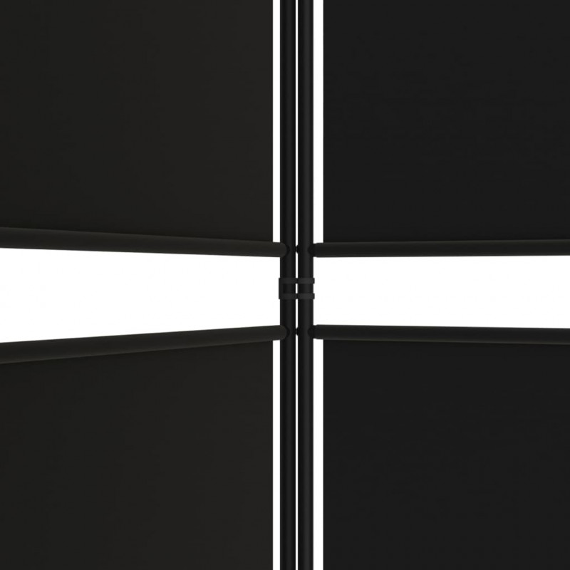 Parawan 5-panelowy, czarny, 250x200 cm, tkanina