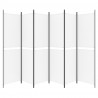Parawan 6-panelowy, biały, 300 x 200 cm, tkanina
