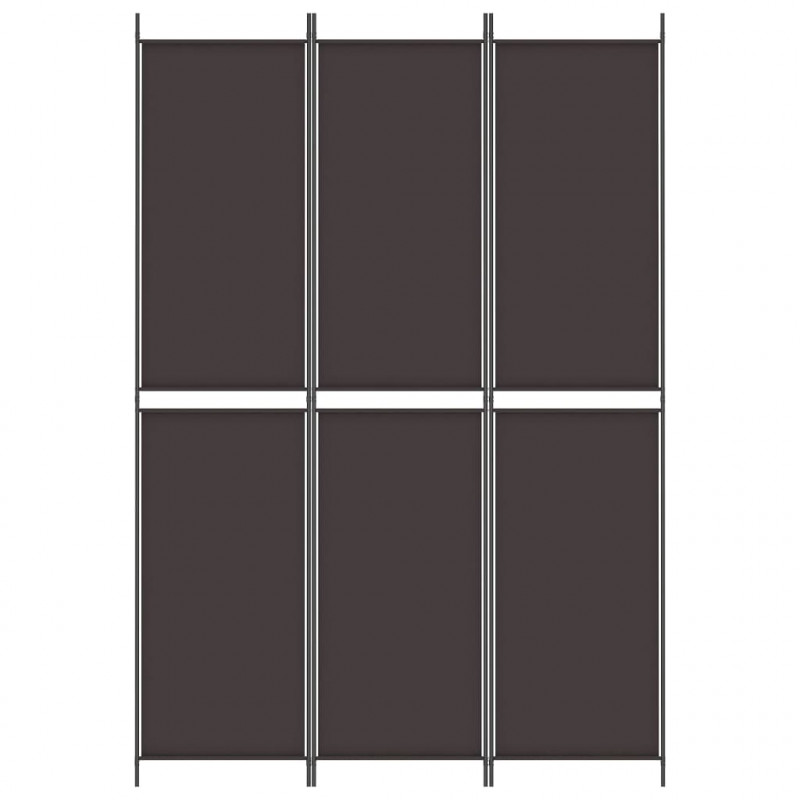 Parawan 3-panelowy, brązowy, 150x220 cm, tkanina