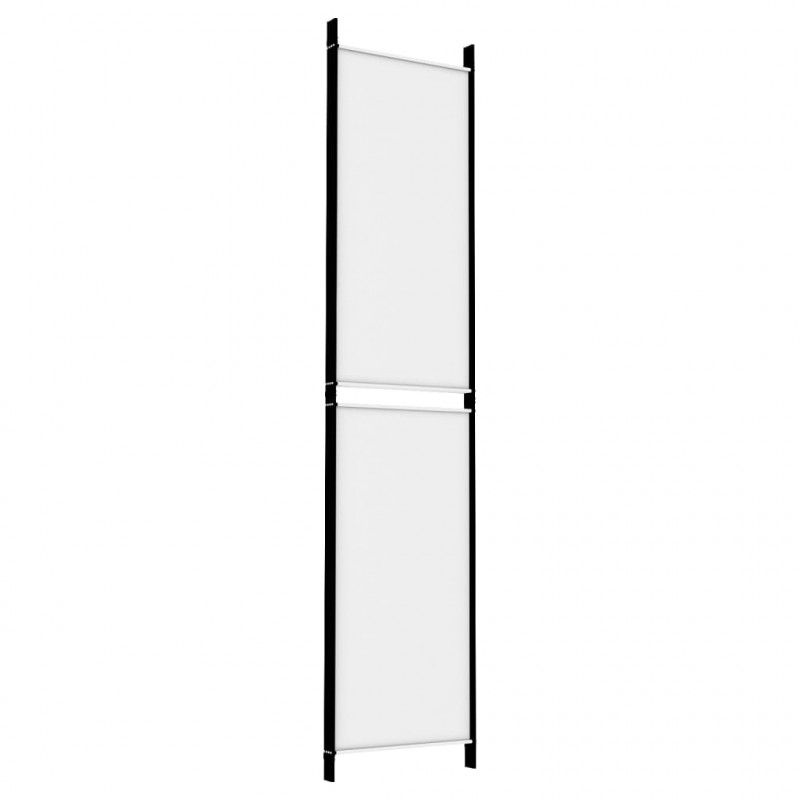 Parawan 4-panelowy, biały, 200x220cm, tkanina