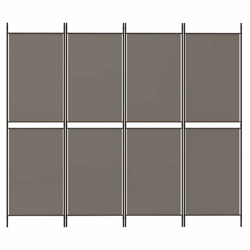 Parawan 4-panelowy, antracytowy, 200x220 cm, tkanina