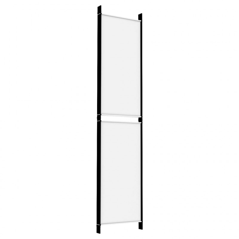 Parawan 5-panelowy, biały, 250x220 cm, tkanina