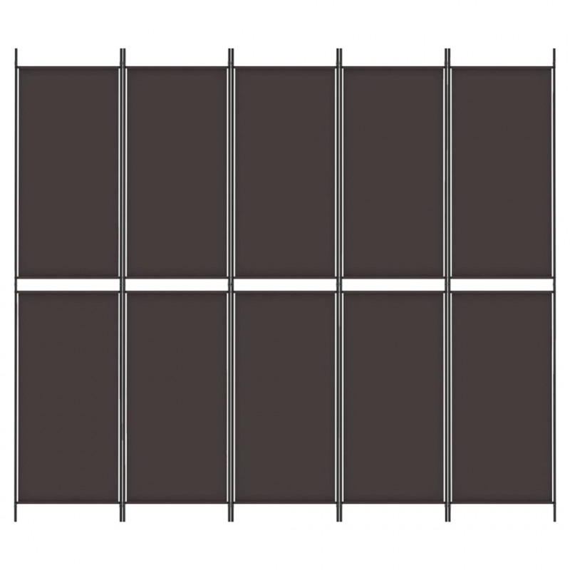 Parawan 6-panelowy, brązowy, 300x220 cm, tkanina
