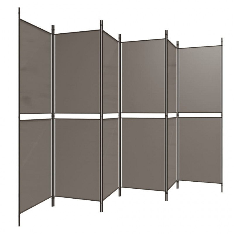 Parawan 6-panelowy, antracytowy, 300x220 cm, tkanina