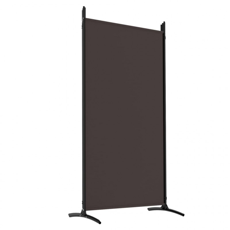 Parawan 5-panelowy, brązowy, 433x180 cm, tkanina