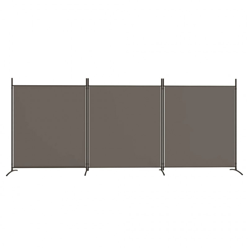 Parawan 3-panelowy, antracytowy, 525x180 cm, tkanina