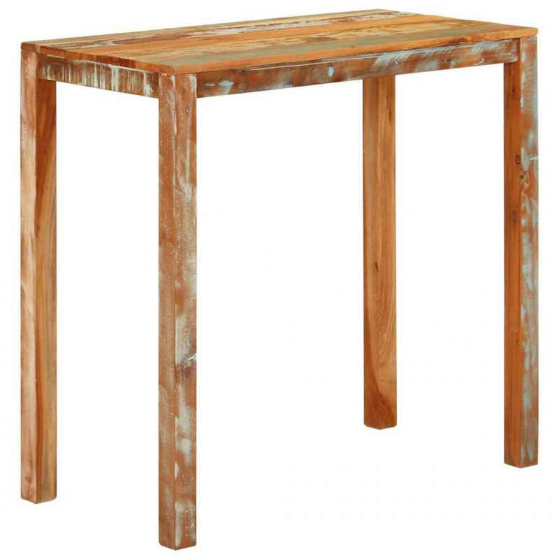 Stolik barowy, 112x55x108, lite drewno odzyskane