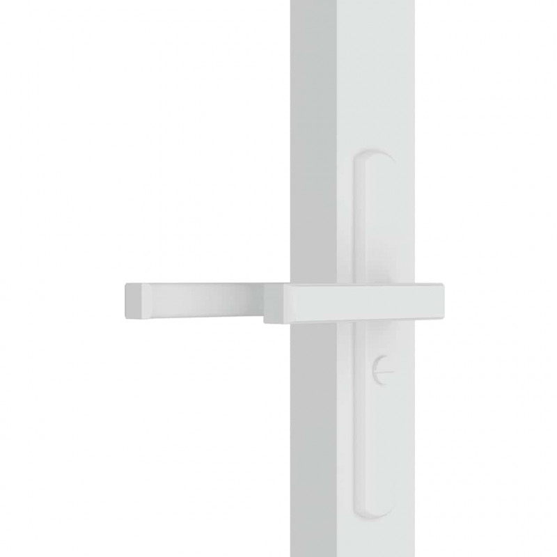 Drzwi wewnętrzne, 76x201,5 cm, białe, szkło ESG i aluminium