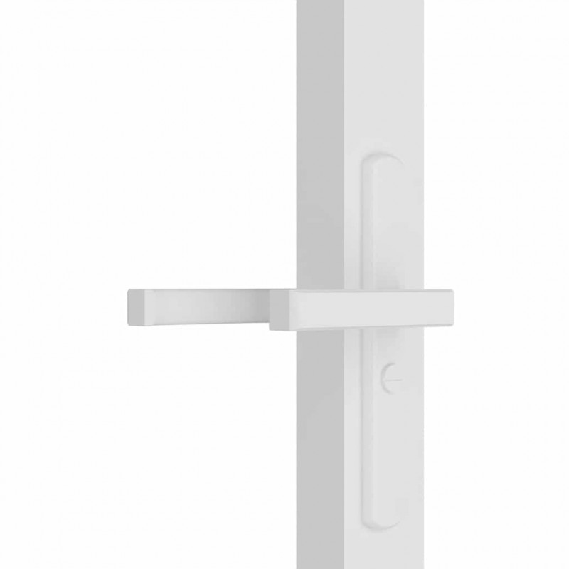 Drzwi wewnętrzne, 76x201,5 cm, białe, szkło ESG i aluminium