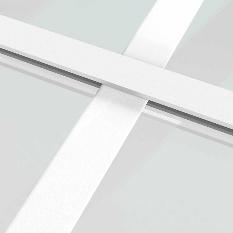 Drzwi wewnętrzne, 93x201,5 cm, białe, szkło ESG i aluminium