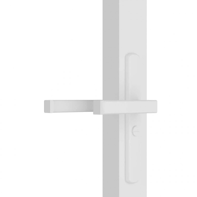 Drzwi wewnętrzne, 102,5x201,5 cm, białe, szkło ESG i aluminium