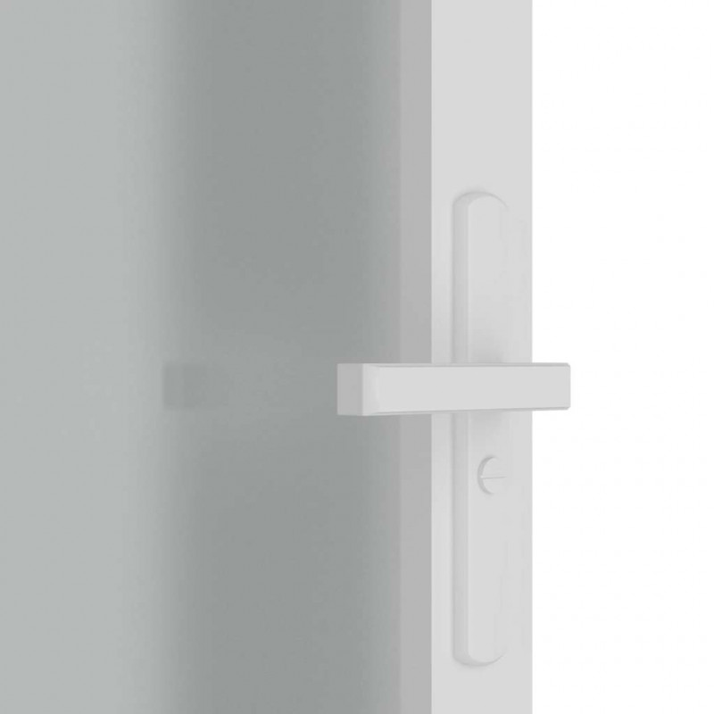Drzwi wewnętrzne, 83x201,5 cm, białe, matowe szkło i aluminium