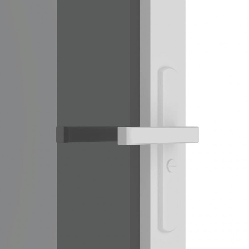 Drzwi wewnętrzne, 83x201,5 cm, białe, szkło ESG i aluminium