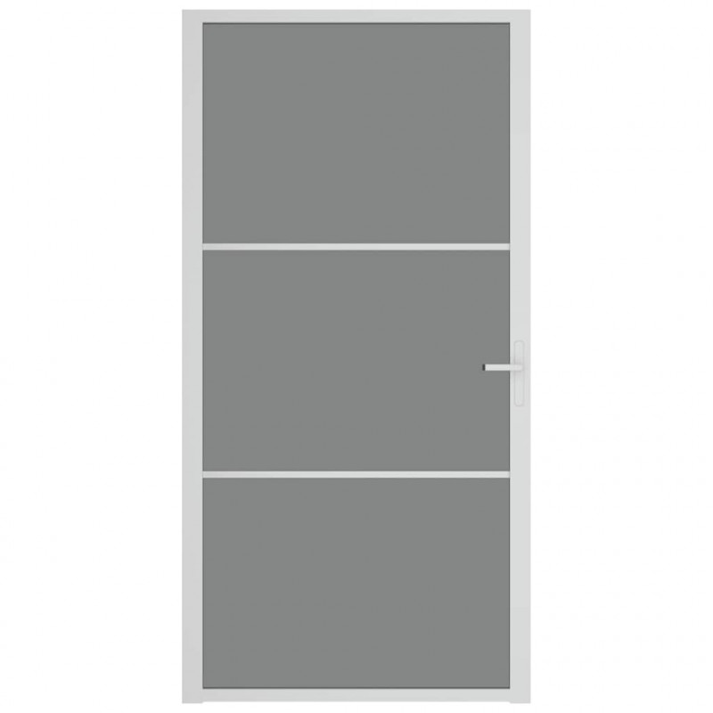Drzwi wewnętrzne, 102,5x201,5 cm, białe, szkło ESG i aluminium