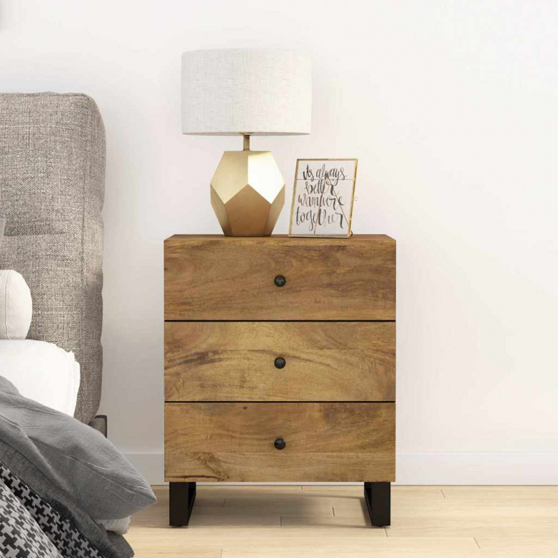 Szafka nocna, 50x33x62 cm, lite drewno mango