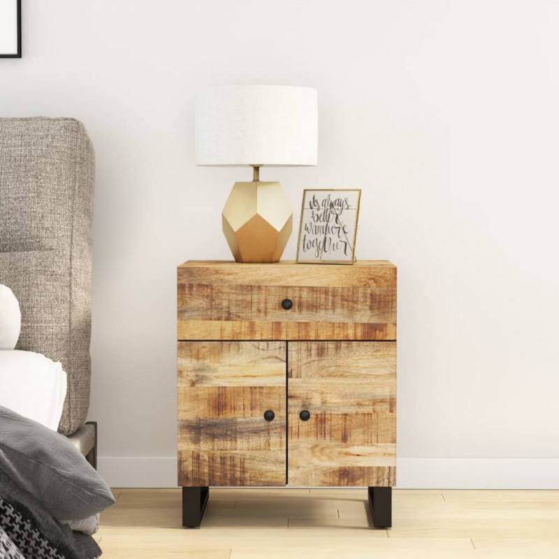 Szafka nocna, 50x33x60 cm, lite drewno mango