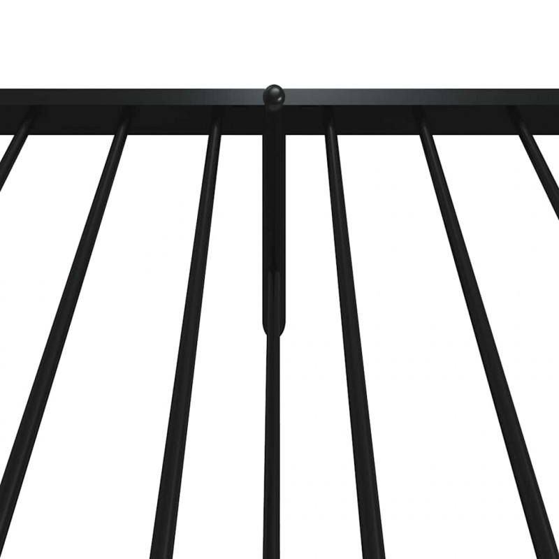 Metalowa rama łóżka z wezgłowiem i zanóżkiem, czarna, 100x200cm