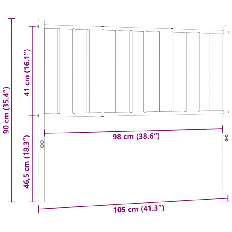 Metalowe wezgłowie, czarne, 100 cm