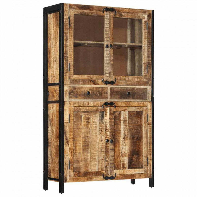 Kredens, 100x40x175 cm, surowe drewno mango