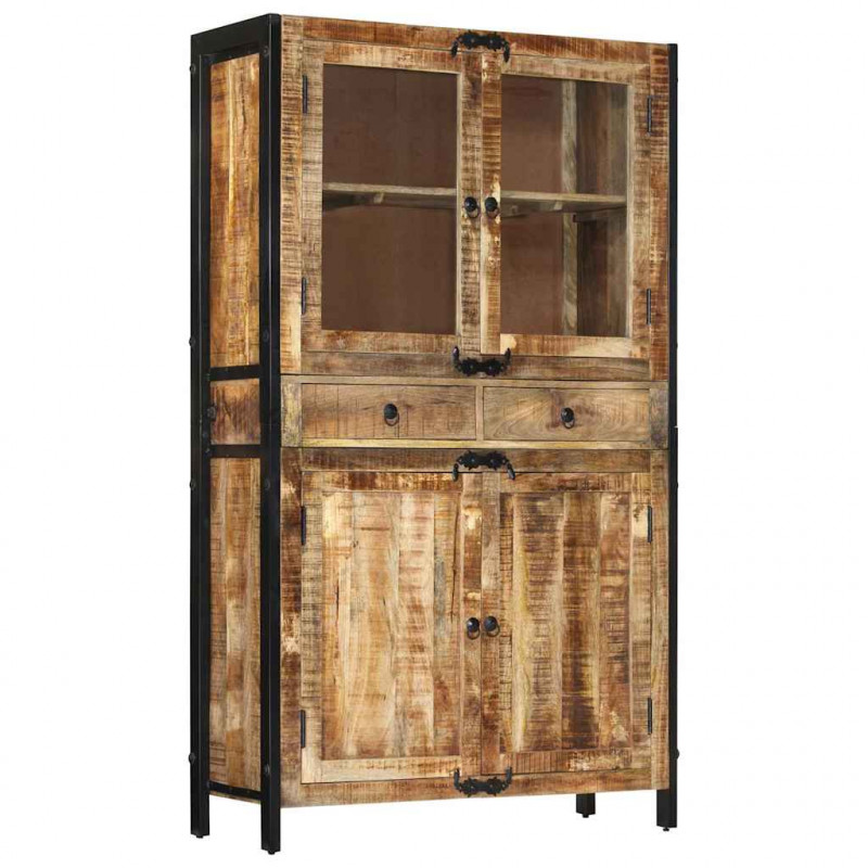 Kredens, 100x40x175 cm, surowe drewno mango