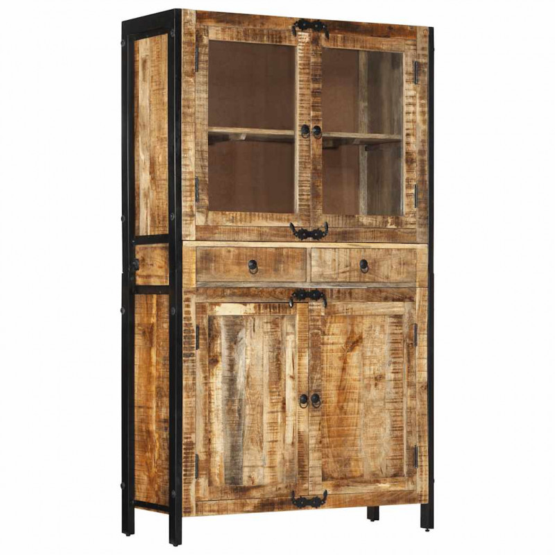 Kredens, 100x40x175 cm, surowe drewno mango