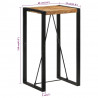 Stolik barowy, 60x55x110 cm, surowe lite drewno mango