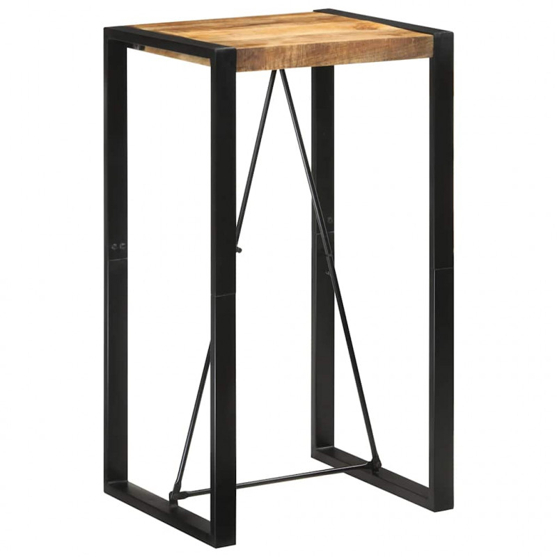 Stolik barowy, 60x55x110 cm, surowe lite drewno mango