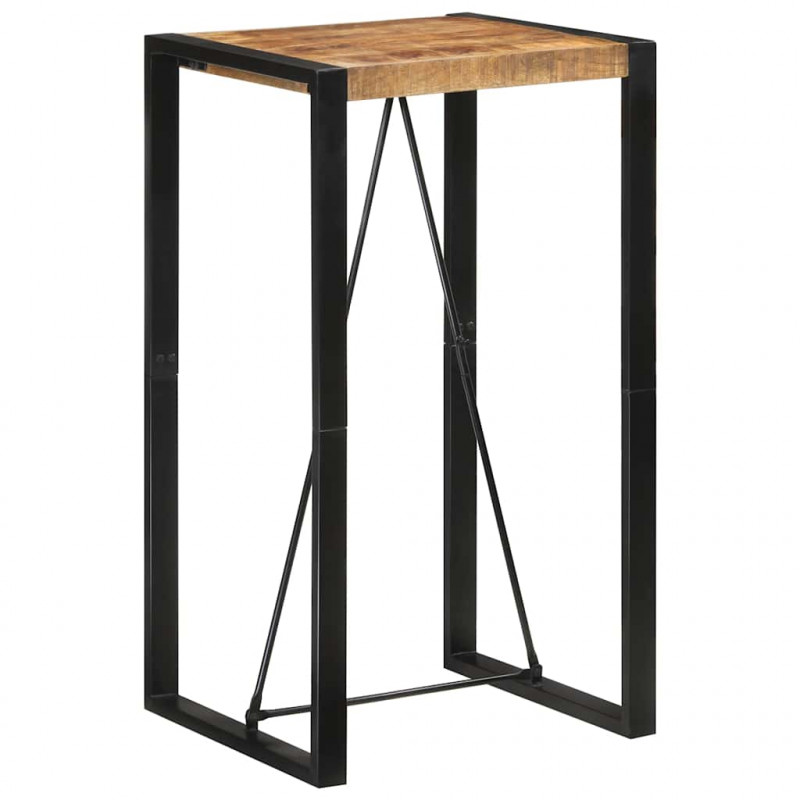 Stolik barowy, 60x55x110 cm, surowe lite drewno mango
