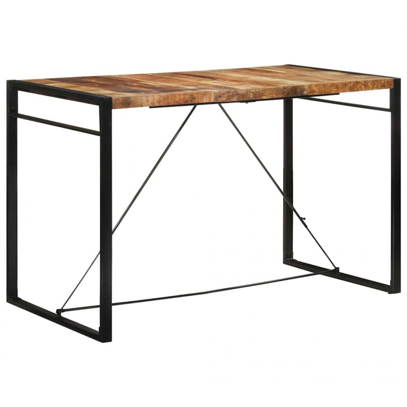 Stolik barowy, 175x90x110 cm, surowe lite drewno mango