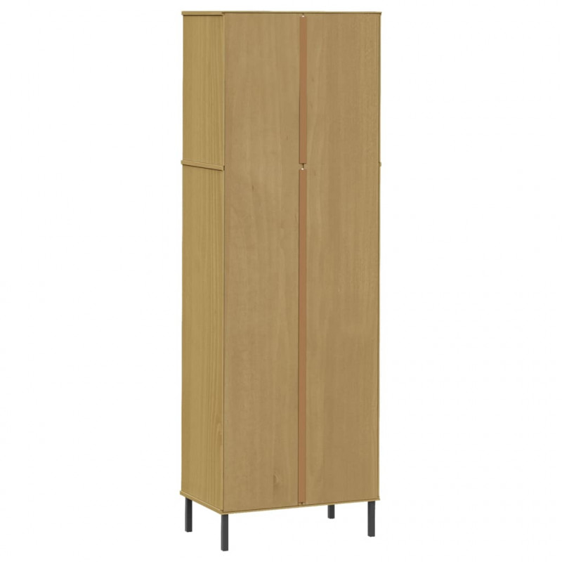 Regał OSLO z 2 szufladami, brązowy, 60x35x180 cm, lite drewno