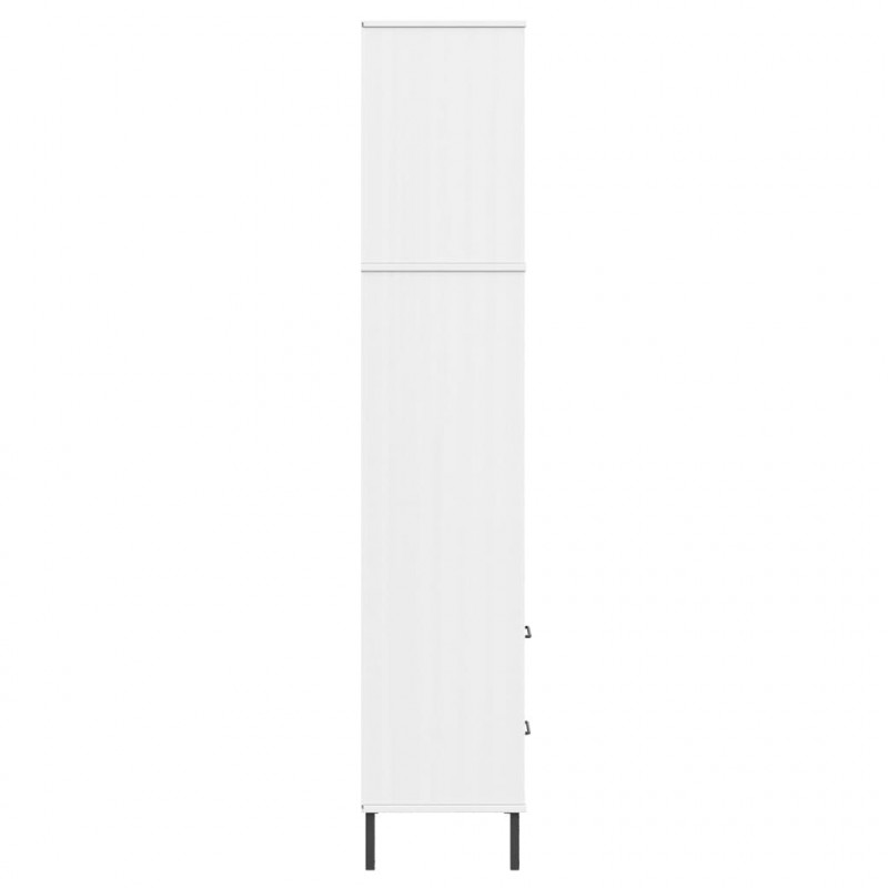 Regał OSLO z 2 szufladami, biały, 60x35x180 cm, lite drewno
