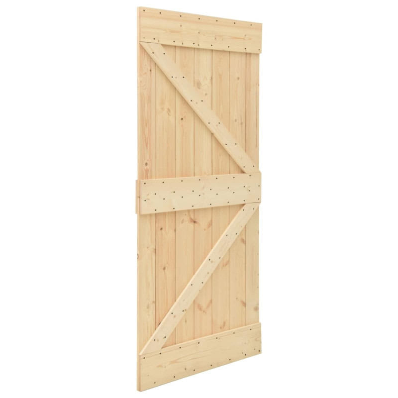 Drzwi NARVIK Naturalny 80 x 210 cm Lite Drewno Sosnowe