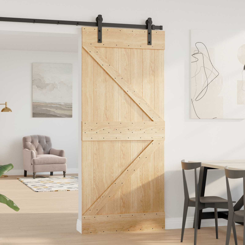Drzwi NARVIK Naturalny 90 x 210 cm Lite Drewno Sosnowe