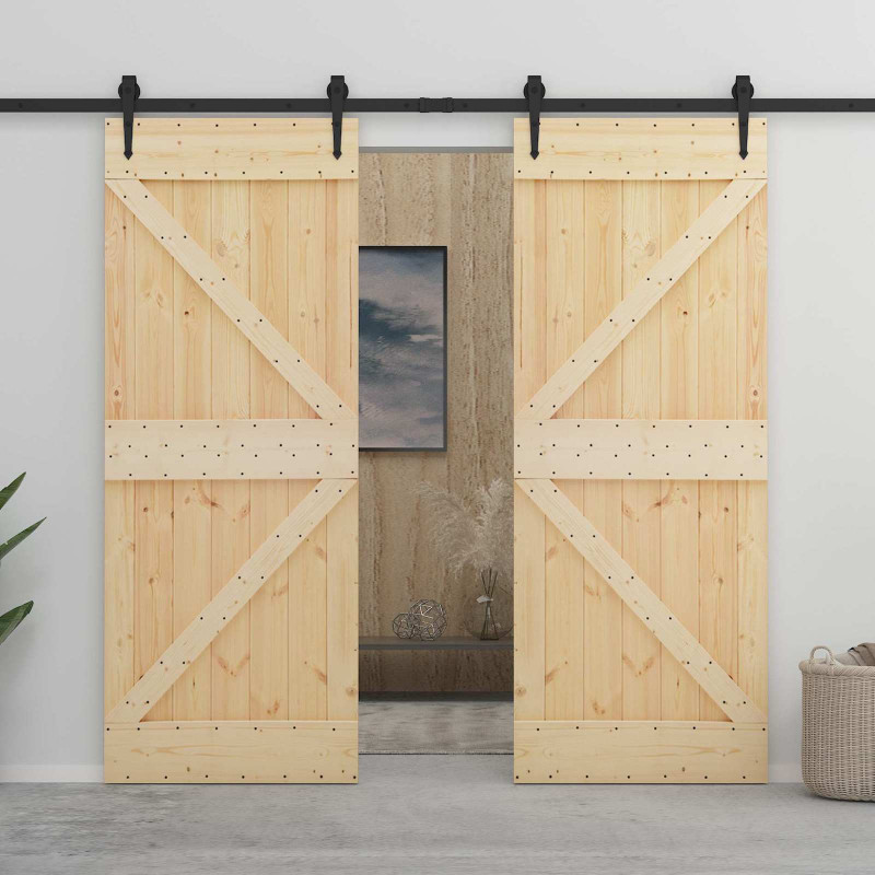 Drzwi NARVIK Naturalny 100 x 210 cm Lite Drewno Sosnowe