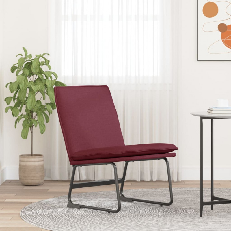 Krzesło wypoczynkowe, winna czerwień, 52x75x76cm, obite tkaniną