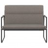 Ławka, kolor taupe, 100x64x80 cm, obita tkaniną