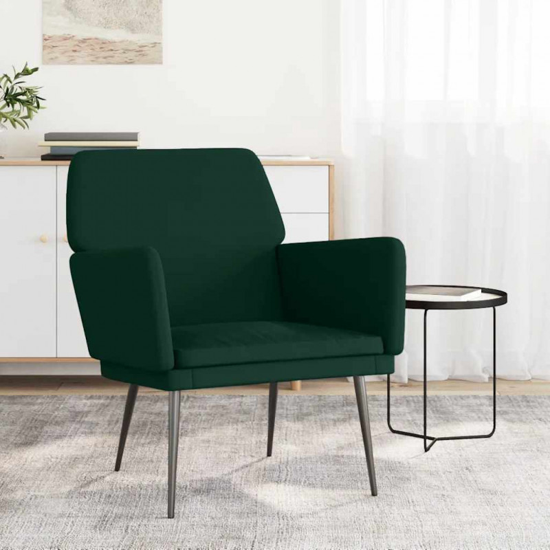 Fotel, ciemnozielony, 62x79x79 cm, obity aksamitem