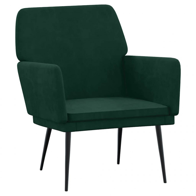 Fotel, ciemnozielony, 62x79x79 cm, obity aksamitem