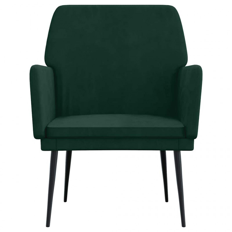 Fotel, ciemnozielony, 62x79x79 cm, obity aksamitem
