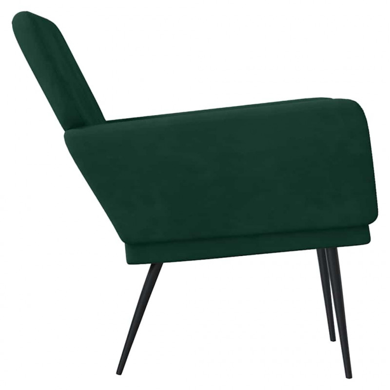 Fotel, ciemnozielony, 62x79x79 cm, obity aksamitem