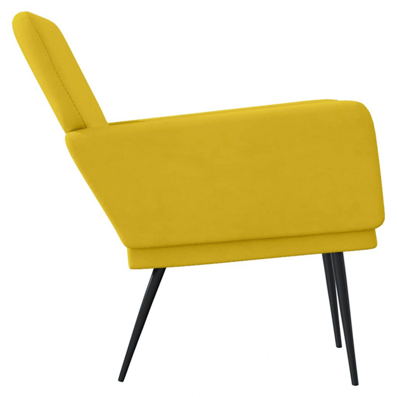 Fotel, żółty, 62x79x79 cm, obity aksamitem