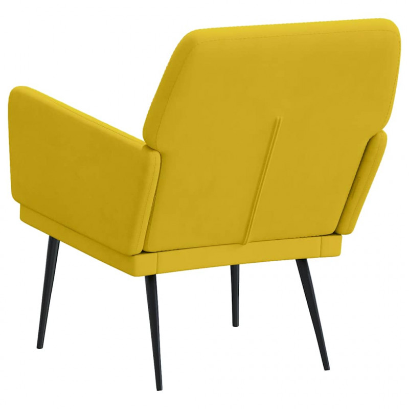 Fotel, żółty, 62x79x79 cm, obity aksamitem