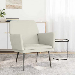 Fotel, kremowy, 62x79x79 cm, obity aksamitem