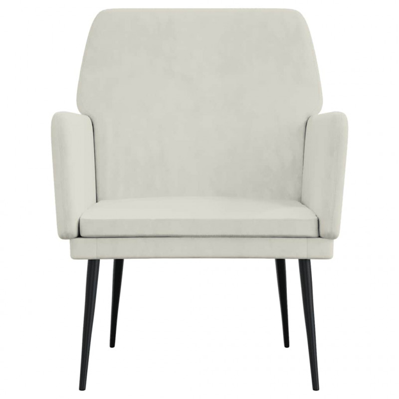 Fotel, kremowy, 62x79x79 cm, obity aksamitem