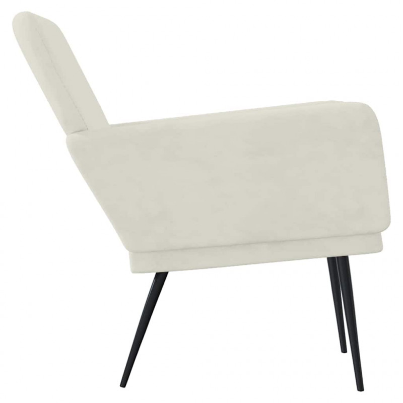 Fotel, kremowy, 62x79x79 cm, obity aksamitem