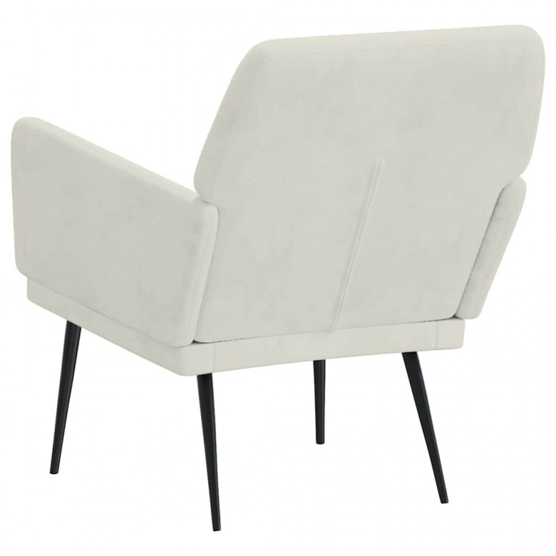 Fotel, kremowy, 62x79x79 cm, obity aksamitem